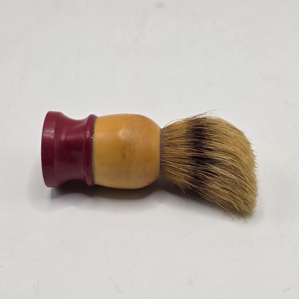 Ever-Ready Shaving Brush Mens Maroon Butterscotch 150‎ Vintage Barber USA